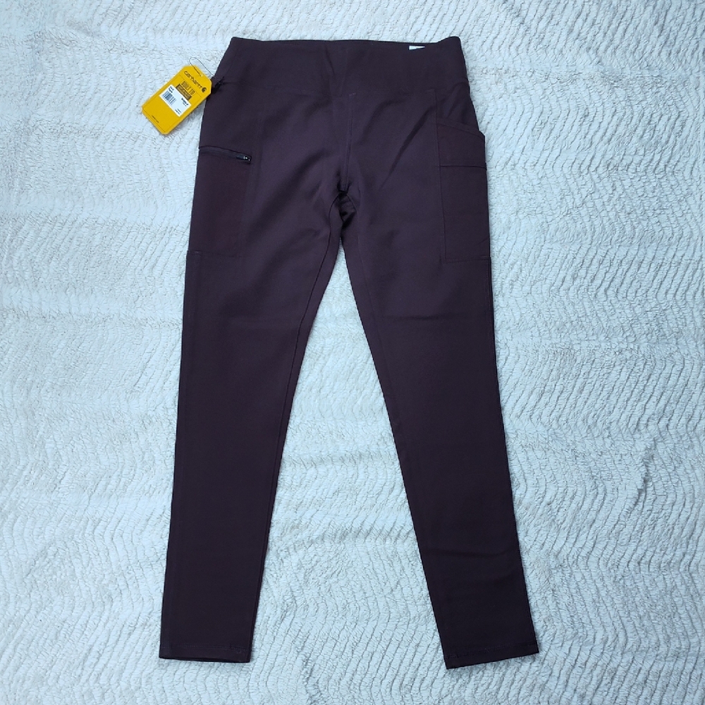 Women's Force Fitted Lightweight Utility Leggings Burgundy Carhartt Size Small